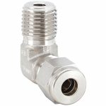 Male Connector Elbow, 1/4 in Tube Size, 1/8 in Pipe Size - Pipe Fitting, Metal, 1/2 in Hex Size769L SS 1/4 X 1/8