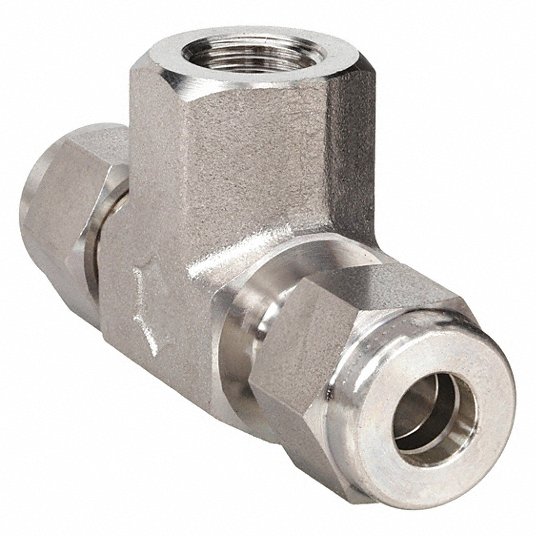 31LC61_AS01-1.jpg وصلة داخلية بثلاث أفرع, حجم الأنبوب 1/4 بوص, حجم الأنبوب - تركيب الأنابيب 1/8 بوصة, من المعدن, حجم المفتاح 5/8 بوصة - الصورة 1