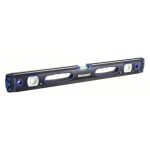 I-Beam Level, 24 inch Length, 3 Vials, Blue/Black/White, Aluminum, Magnetic