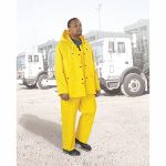 ONGUARD, Bib Overall, Size L, Yellow, PVC, Men's
