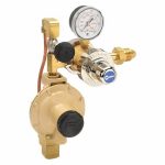 Nitrogen, Gas Regulator, CGA-580, Three Stage, Brass, 0.40 to 0.60 psi38N743