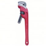End Pipe Wrench, Cast Iron, 2 1/2 inch Jaw Capacity, Serrated, 18 inch Overall Length, I-Beam