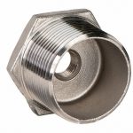 Hex Reducing Bushing: 1 1/2Inch x 1Inch Fitting Pipe Size, 316 Stainless Steel, Male NPT x Female NPT - Image 3