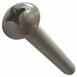 Machine Screw,1/4Inch-20, Round, Phillips, 18-8 Stainless Steel, Plain, 2Inch Length, PK 100