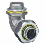 Liquid-Tight Conduit Fitting, Steel/Iron, 1 1/4 in Trade Size, 90° Elbow, Non-Insulated