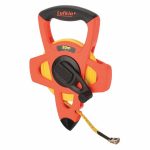 30 m Fiberglass Metric Long Tape Measure, Black, High Visibility Orange