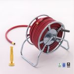 Steel hose reel with Alayed garden hose crystal color