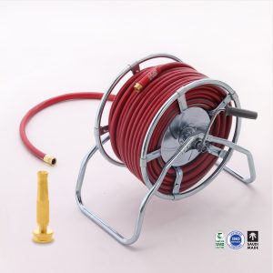 Steel hose reel with Alayed garden hose crystal color