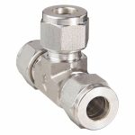 Union Tee, 12mm Tube Size, Metal, 13/16 in Hex Size
