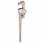 Straight Pipe Wrench, Aluminum Bronze, Natural, Jaw Capacity 2 1/2 in, Serrated4RPC2