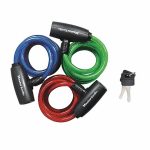 Fixed Length Cable Locks, 6 ft Cable Length, Braided Steel, 5/16 in Cable Diameter, PK 3