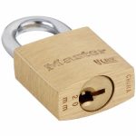 Padlock, Brass, Shackle Type Standard Shackle, Vertical Shackle Clearance 7/16 in