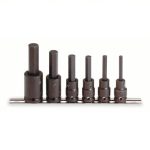 Impact Socket Bit Set, Metric, 1/2 inch Drive Size, 6 Pieces, 6 mm to 17 mm Range of Tip Sizes