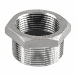 Hex Reducing Bushing: 3/4Inch x 1/4Inch Fitting Pipe Size, 316 Stainless Steel, Male NPT x Female NPT