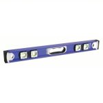 I-Beam Level, 24 inch Length, 4 Vials, Blue, Aluminum, Non magnetic
