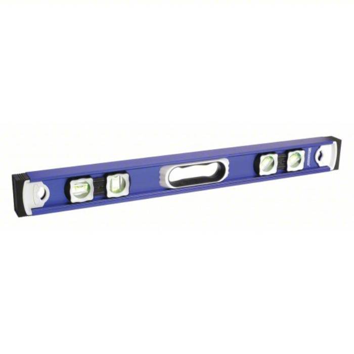 4mrv7_as02.jpg I-Beam Level, 24 inch Length, 4 Vials, Blue, Aluminum, Non magnetic - Image 1