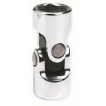 Flex Socket, 3/8 inch Drive Size, 7/16 inch Socket Size, 12-Point, Alloy Steel, Standard, Chrome Finish