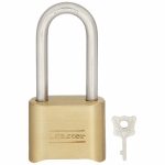 Combination Padlock, Resettable, Bottom, 4 Dial, Brass5JKW8 - Image 2