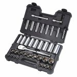 Socket Wrench Set, 1/2 inch Drive Size, 37 Pieces, 3/8 inch to 1 3/8 inch Socket Size Range