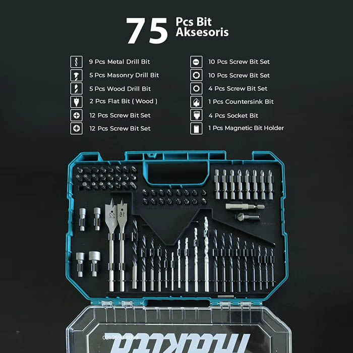 6wZe3Hk20Smx.jpg Drill & Screwdriver Bit Set, 75pcs, Assorted Sizes - Image 1