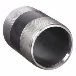 Nipple, Black Steel, 3/4Inch Nominal Pipe Size, 6Inch Overall Lg, Threaded on Both Ends, Schedule 80