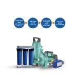 74-Taifu submersible pump QDX1.5-32-0.75LA - one HP +Taifu pump TCP130- ½  HP+ ACQUAVERO pressure control ACQUASET 1.5 Bar +Aquatower Jumbo Big Blue Triple Water Filter