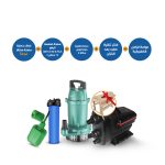 75-Aquatower Jumbo Big Blue Single Filter +  GTaifu submersible pump QDX1.5-32-0.75LA - one HP + cover /SCALA2 +SCACLA2 Pumps +Electrical Floater