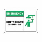 Aluminum, Safety shower Sign, 14