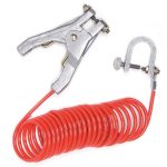 Coiled Grounding Wire, Insulation Color Orange, C-Clamp, Hand Clamp, 10 ft8MUW4