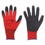 Coated Gloves, L, Black/Red