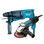 Combo Kit, Combination Hammer For Concrete, Steel, Wood, 3 Operation Modes, 800W & Angle Grinder 115mm(4-1/2 inch), Slide Switch, 710W