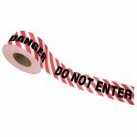 Barricade Tape, Red/White, 3 1/4 in x 1,000 ft, Danger Do Not Enter