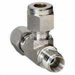 Union Tee, 1/2 in Tube Size, Metal, 13/16 in Hex Size, Stainless Steel - Image 2