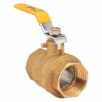 Ball Valve, Brass, Inline, 2-Piece, Pipe Size 2 in, Connection Type FNPT x FNPT