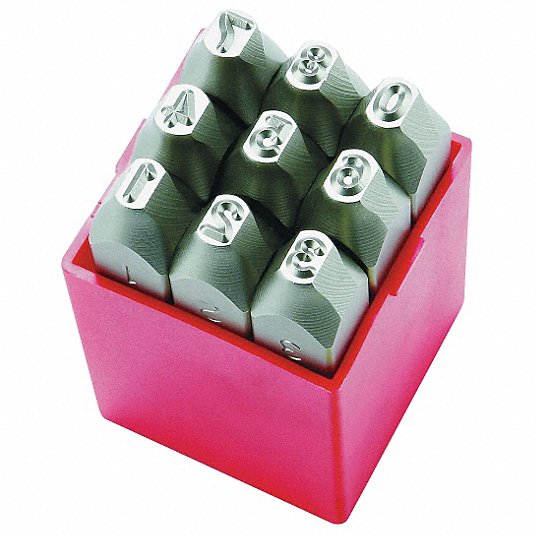 AKtBqD7yCNG4.jpg Number Stamp Set, Size 1/4 Inch, 9 Pieces, Steel - Image 1