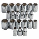 Socket Set, Socket Size Range 3/16 in to 9/16, 4 mm to 14 mm, Drive Size 1/4 in 33HE19