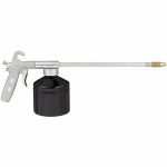 Syphon Spray Gun, Lever Body, Attached Canister, 15 gph Siphon Flow Rate, Oil