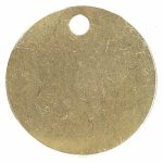 Blank Metal Tag, Width 1 3/8 Inch, Brass, Yellow, PK 25