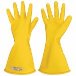 Electrical Insulating Gloves, Voltage Class Class 00, Yellow, 500V AC / 750V DC