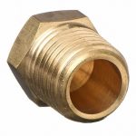 Hex Head Plug, Brass, 3/8Inch Pipe Size, Male NPT, 10 PK
