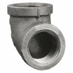 90° Elbow: 1Inch x 1Inch Pipe Size, Malleable Iron, Female NPT x Female NPT
