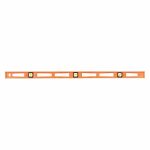 I-Beam Level, 48 inch Lg, 3 Vials, Orange, Structo-Cast (R) Plastic, Nonmagnetic