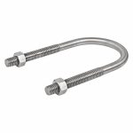 Standard U-Bolt: 316 Stainless Steel, Plain, 3/8