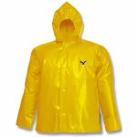 Rain Jacket with Hood, Rain Jacket, XL, Gold, Snaps with Storm Flap, Attached Hood - Image 4