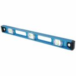 I-Beam Level, 24 inch Length, 3 Vials, Blue/Black, Aluminum, Magnetic, 2 Plumb Vials