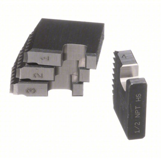 GDuHb3aF1KW2-1.jpg ريش ماكينة تسنين، مقاس الأنبوب 1/2 بوصة، للألمنيوم/الفولاذ المجلفن/ الفولاذ الصلب، NPT - الصورة 1