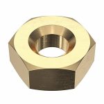 Hex Nut, Hex Nut, Brass, Not Graded, Plain, 1/4Inch-20 Dia./Thread Size, Right Hand, PK 10000