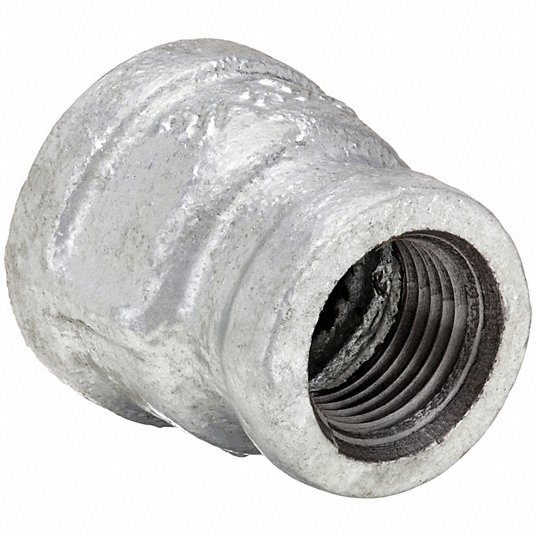 HKjEazgiFUT9.jpg Reducing Coupling: Malleable Iron, 1 1/2 Inch x 1 Inch Pipe Size, NPT x NPT, Class 150 - Image 1