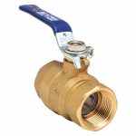 VALVE, Ball Valve, Brass, Inline, 2-Piece, Pipe Size 1/4 in, Connection Type FNPT x FNPT