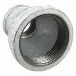 Reducing Coupling: Malleable Iron, 1 1/2 Inch x 1/2 Inch Pipe Size, NPT x NPT